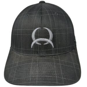 Cinch Baseball Cap Black XL Flexfit Grid Pattern Lead Dont Follow Embroidery Hat